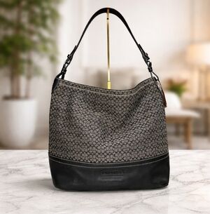 Coach Black and Gray Hobo Bag